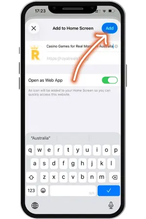 Confirm Royal Reels App install on iPhone