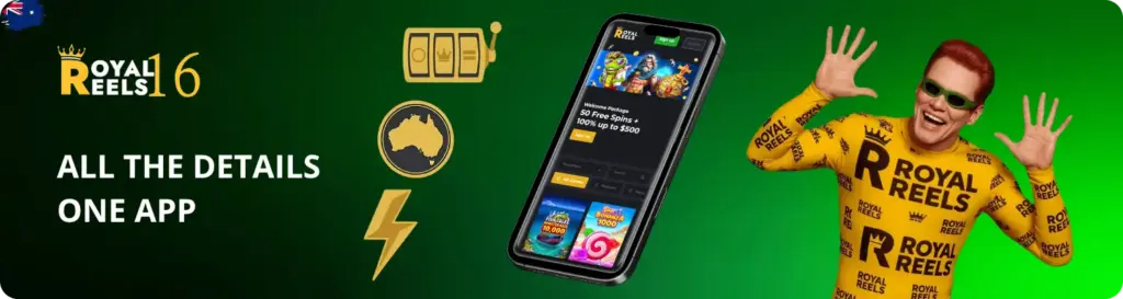 Royal Reels App on mobile for Australian players
